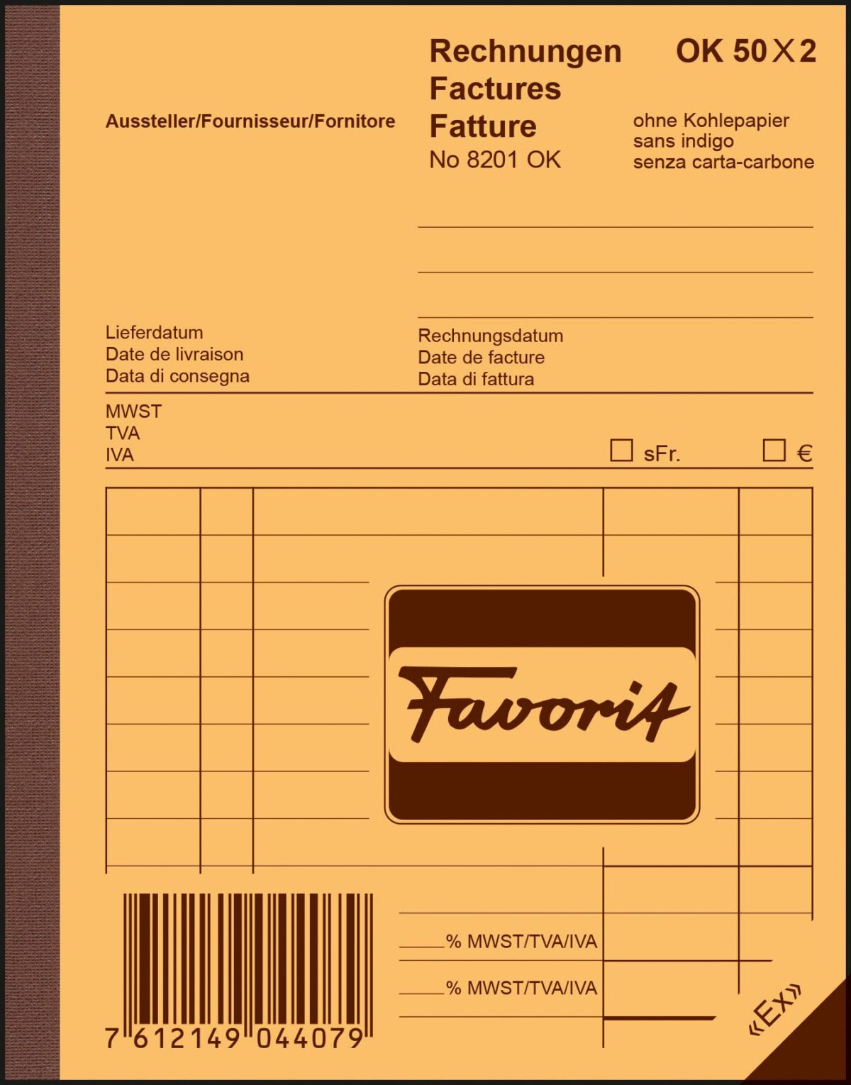 FAVORIT Rechnungen D A6 8201 OK blau/weiss 50x2 Blatt – Hochwertig & günstig bei ShopDeca