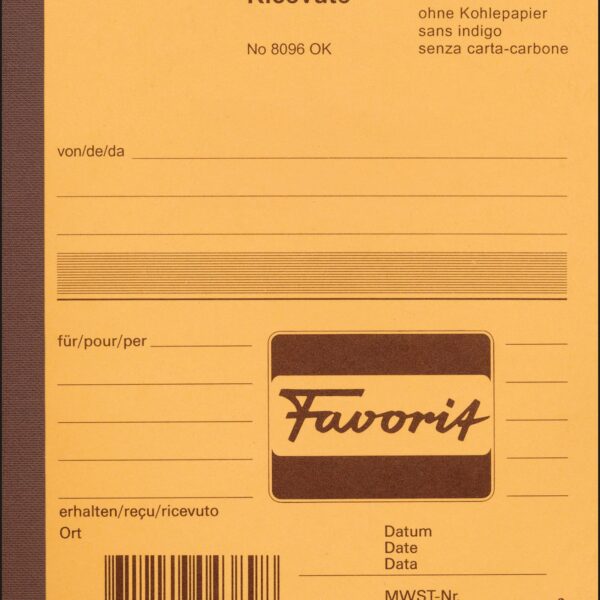 FAVORIT Quittungen D A6 9096 W weiss/weiss 50x2 Blatt