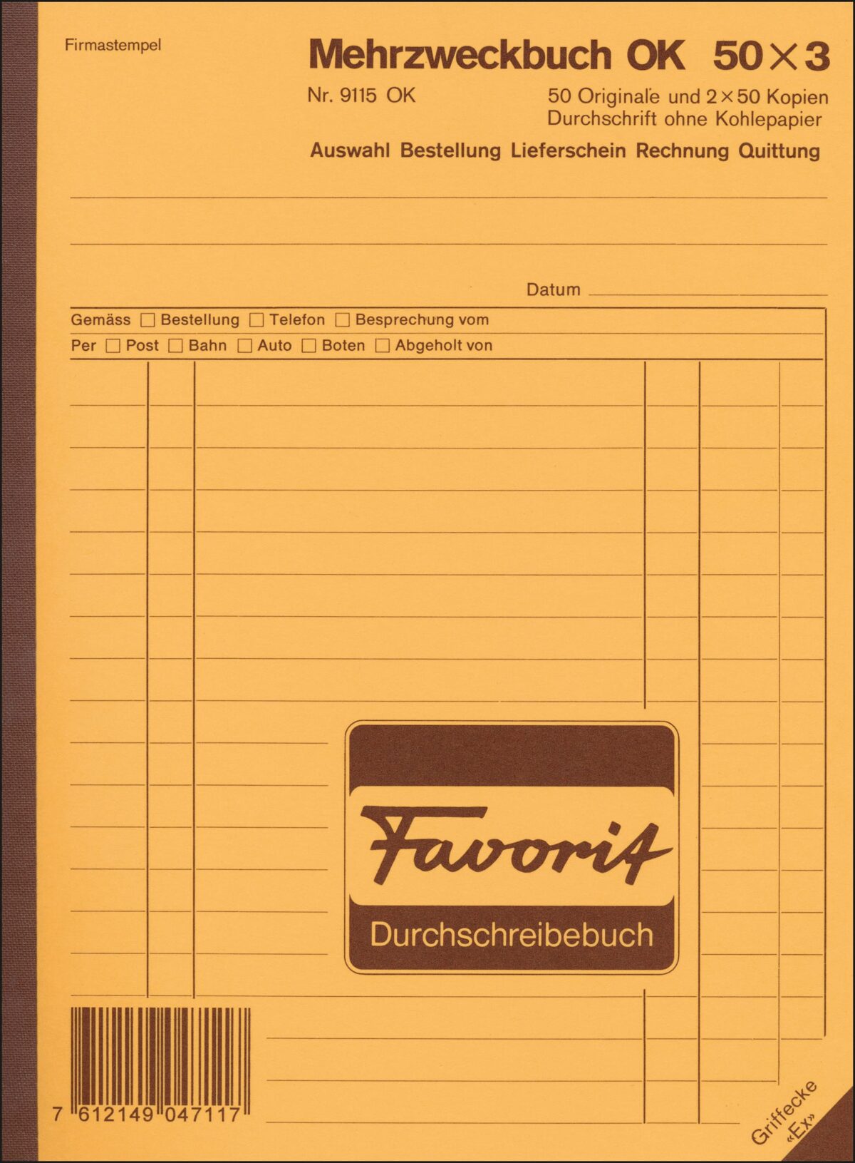 FAVORIT Mehrzweckbuch D A5 9115 OK blau/blau/weiss 50x3 Blatt – Hochwertig & günstig bei ShopDeca