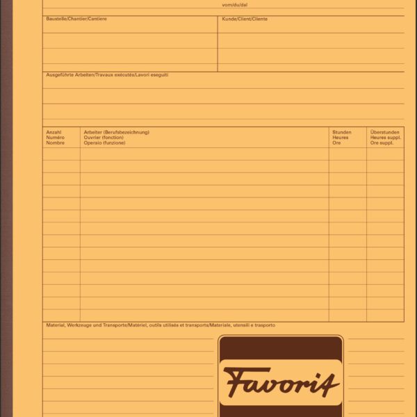 FAVORIT Regierapport D/F/I A4 9171 OK weiss 50x2 Blatt