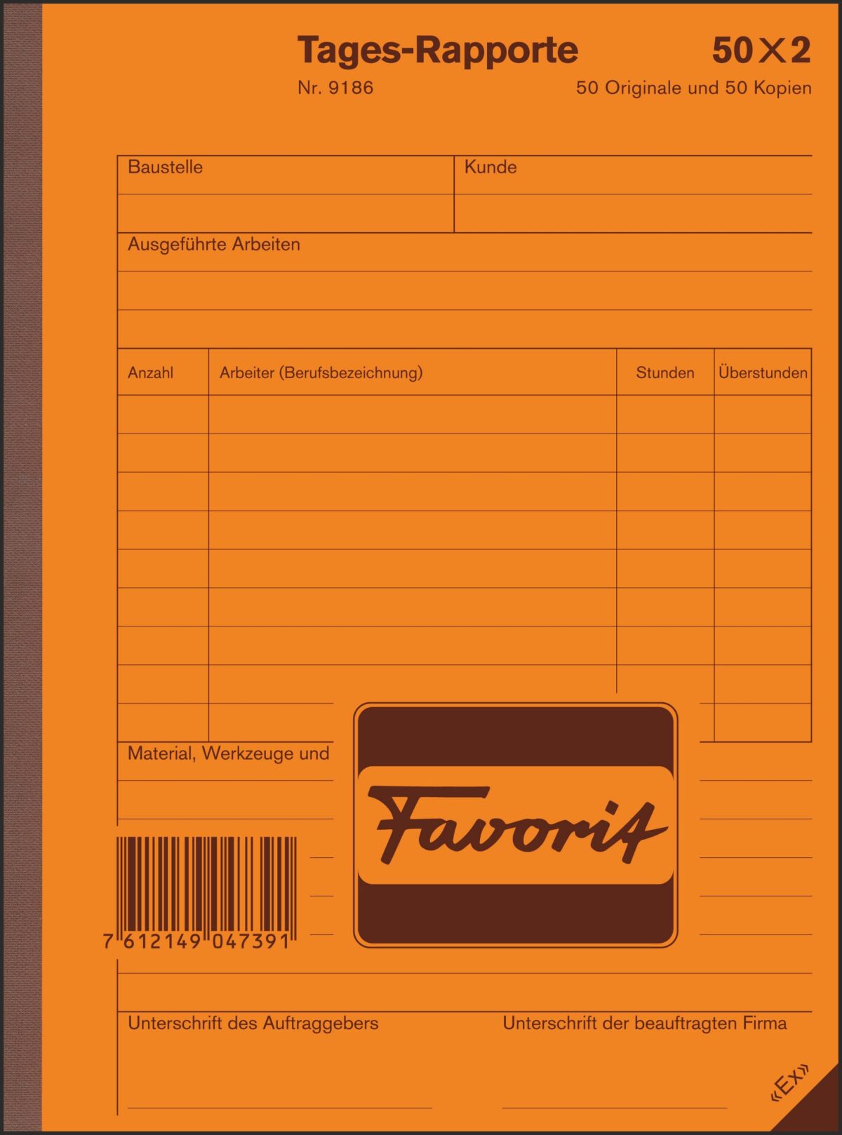FAVORIT Tages-Rapport D A5 9186 weiss/weiss 50x2 Blatt – Hochwertig & günstig bei ShopDeca