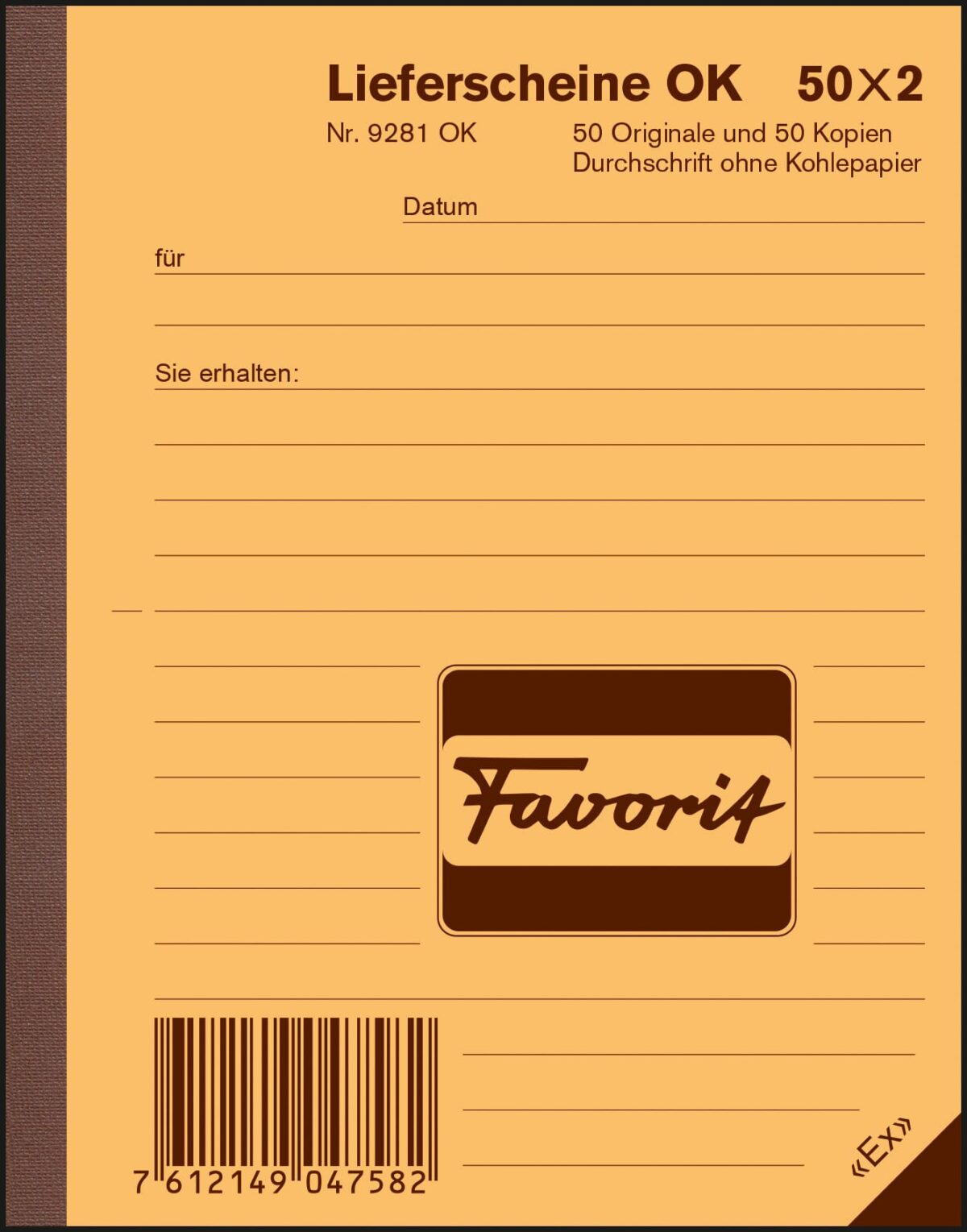 FAVORIT Lieferscheine D A6 9281 OK rot/weiss 50x2 Blatt – Hochwertig & günstig bei ShopDeca