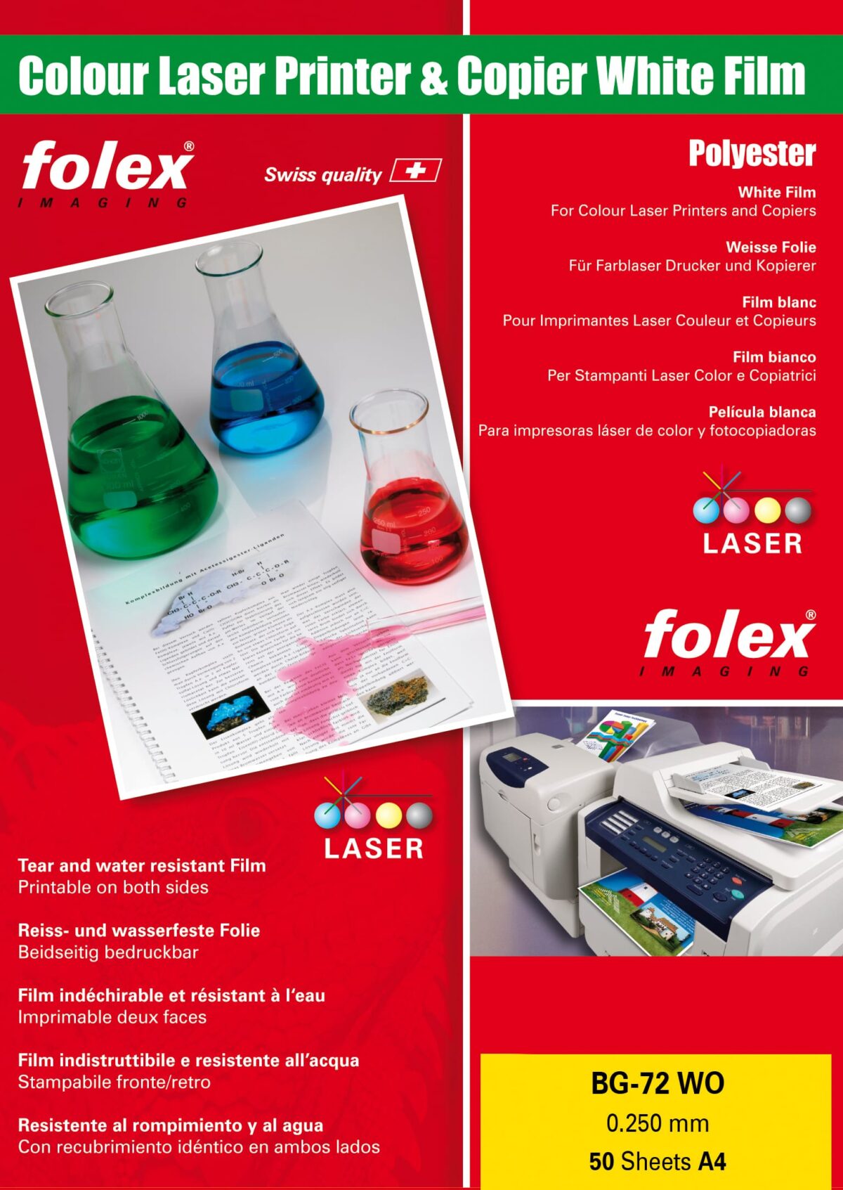 FOLEX Laser-Folie A4 BG-72WO 250my 50 Blatt – Hochwertig & günstig bei ShopDeca