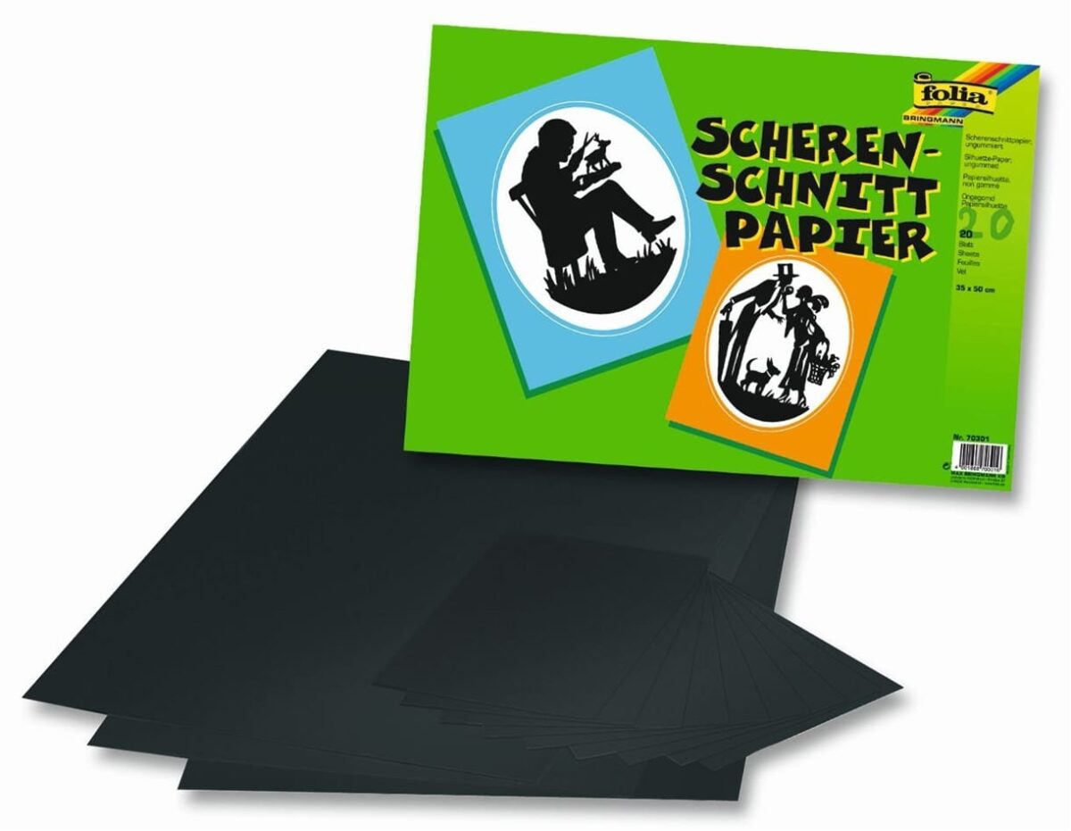 FOLIA Scherenschnittpapier 35x50cm 07.70301 80g, schwarz – Hochwertig & günstig bei ShopDeca