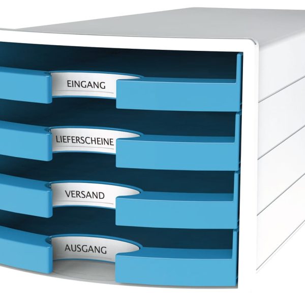 HAN Schubladenbox Impuls A4/C4 1013-54 hellblau 4 Schubladen