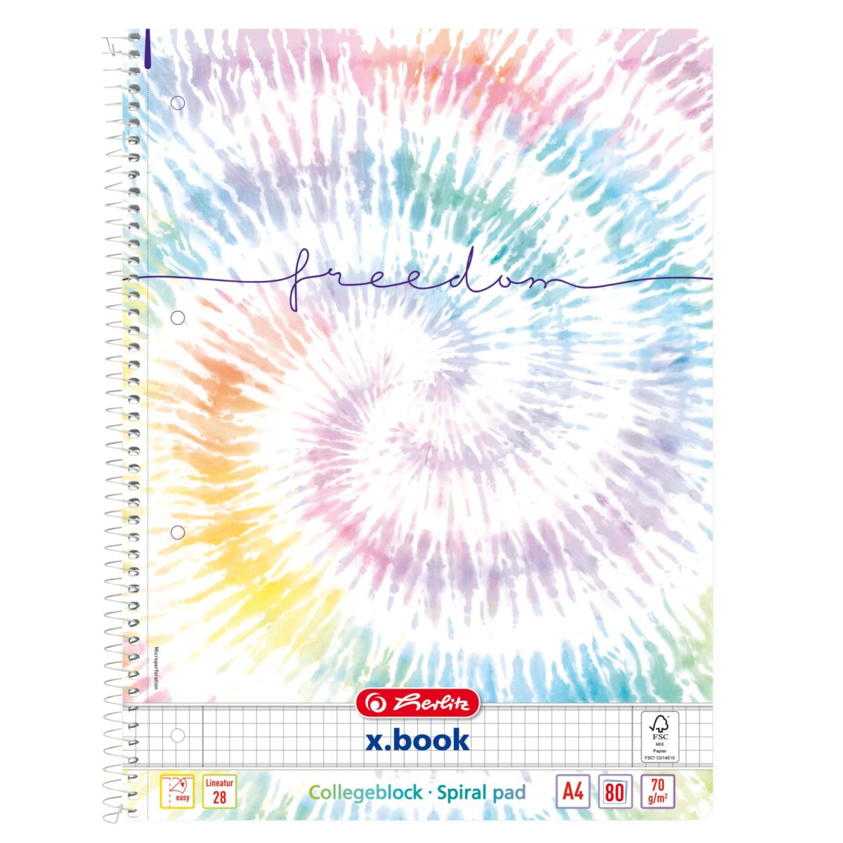 HERLITZ Spiralblock A4, 70 g/m2 50044115 New Batik Freedom kariert 5mm – Hochwertig & günstig bei ShopDeca