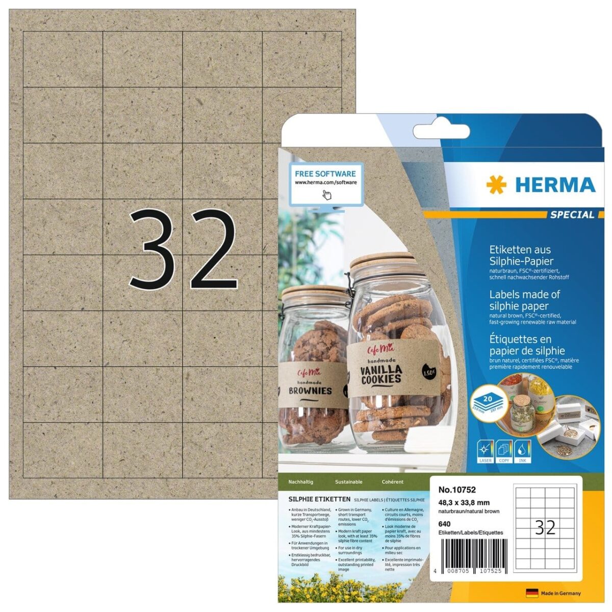 HERMA Etiketten 48,3 x 33,8 mm 10752 aus Silphie-Papier 640 Stück – Hochwertig & günstig bei ShopDeca
