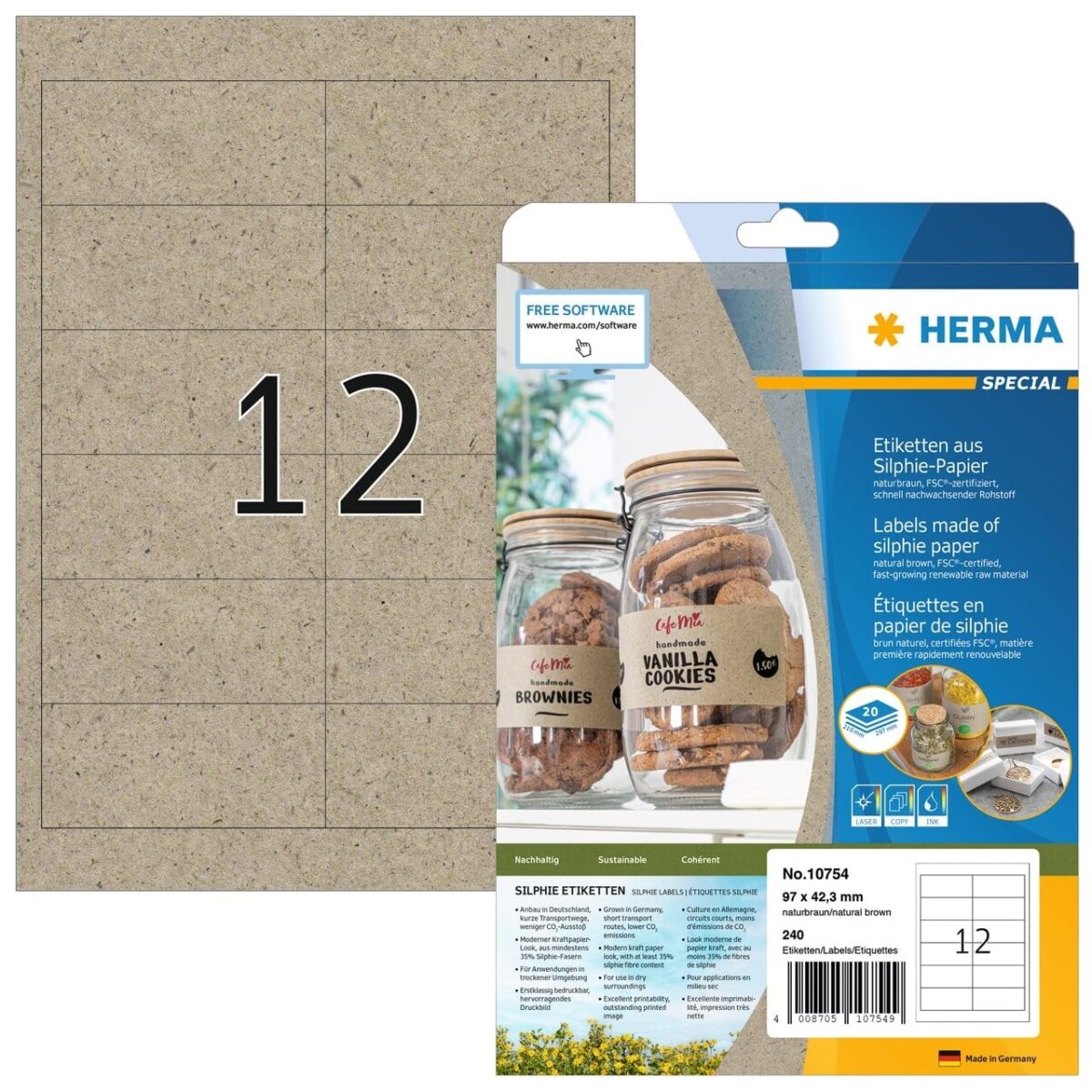 HERMA Etiketten 97 x 42,3 mm 10754 aus Silphie-Papier 240 Stück – Hochwertig & günstig bei ShopDeca