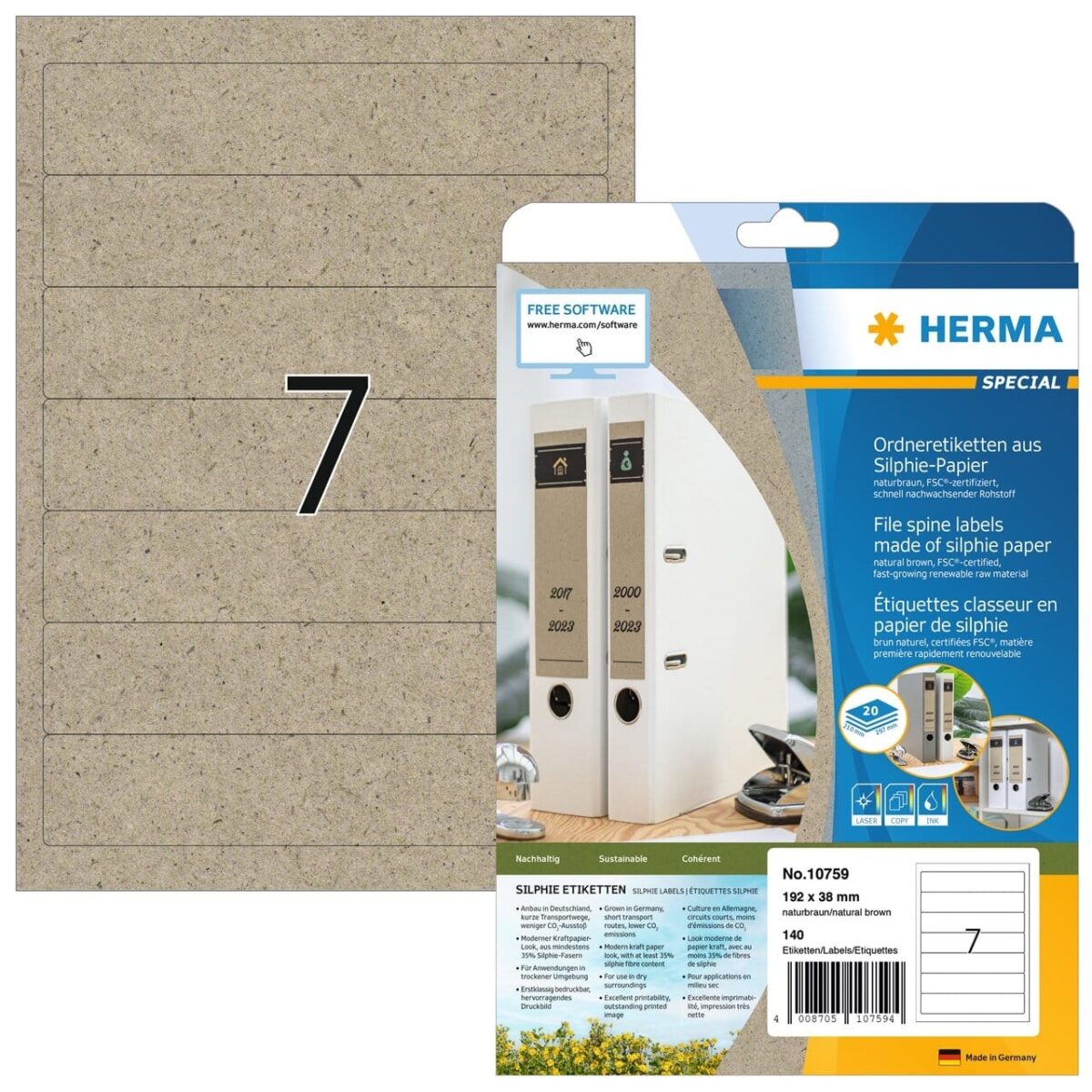 HERMA Etiketten 192,0 x 38,0 mm 10759 aus Silphie-Papier 140 Stück – Hochwertig & günstig bei ShopDeca