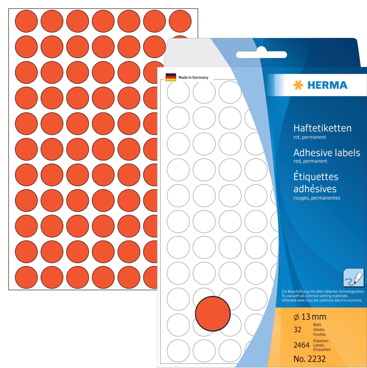 HERMA Etiketten rund 13mm 2232 rot 2464 Stück – Hochwertig & günstig bei ShopDeca
