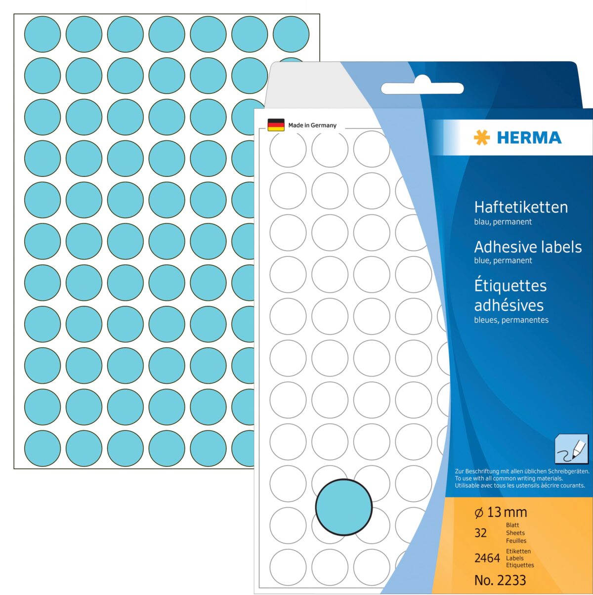 HERMA Etiketten rund 13mm 2233 blau 2464 Stück – Hochwertig & günstig bei ShopDeca