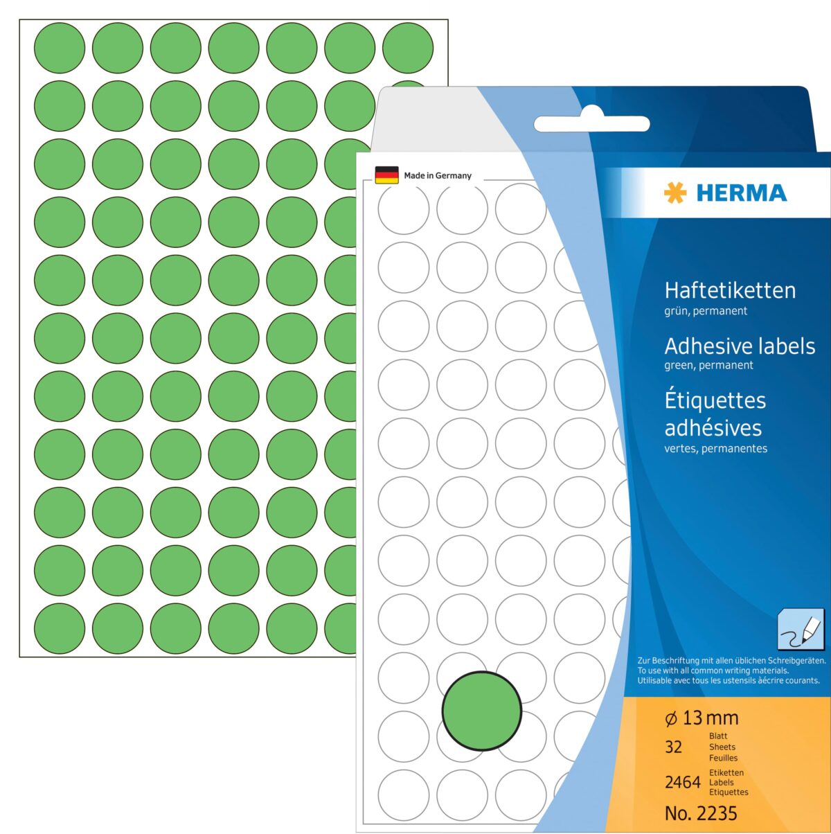 HERMA Etiketten rund 13mm 2235 grün 2464 Stück – Hochwertig & günstig bei ShopDeca