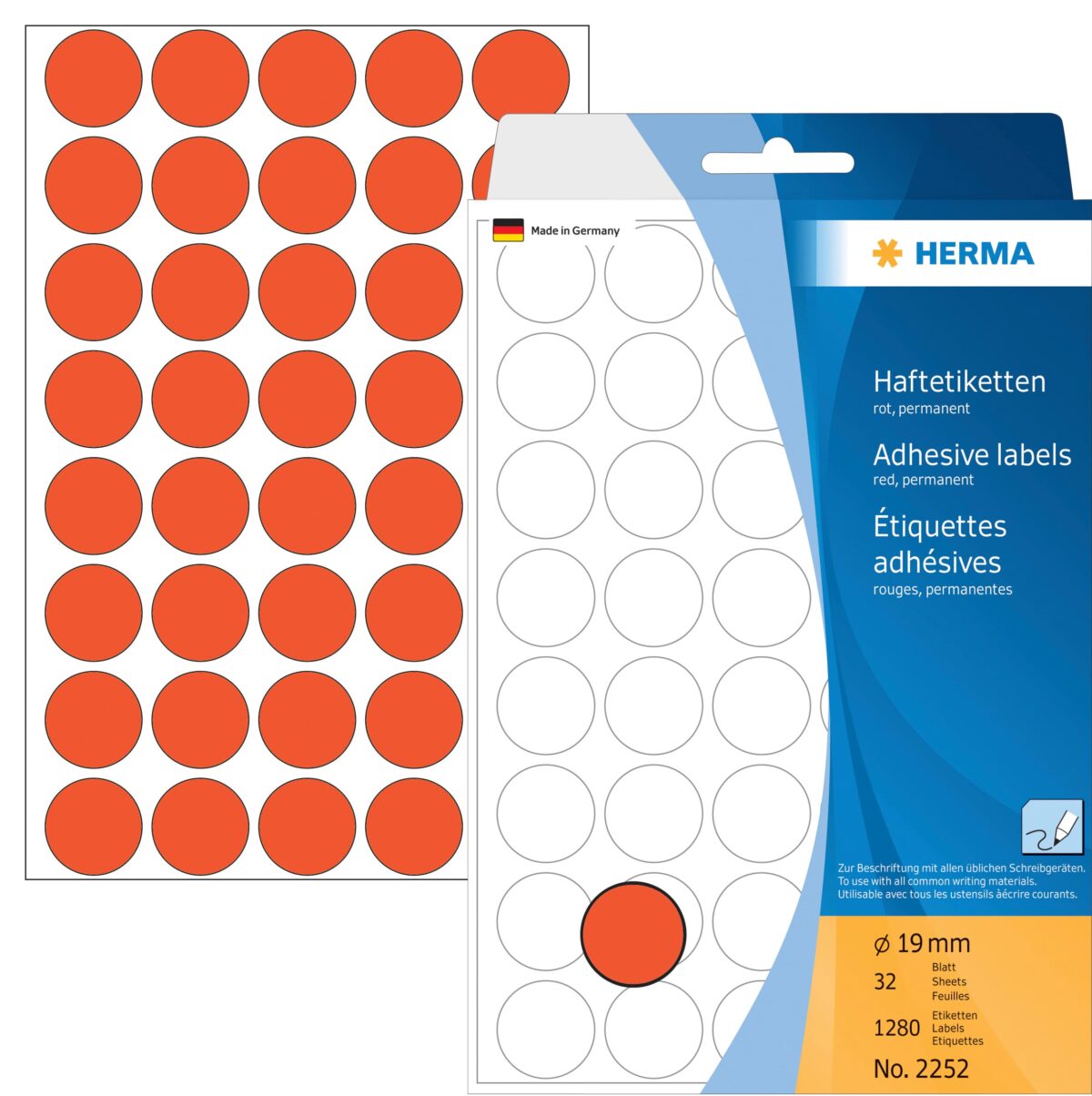 HERMA Etiketten rund 19mm 2252 rot 1280 Stück – Hochwertig & günstig bei ShopDeca