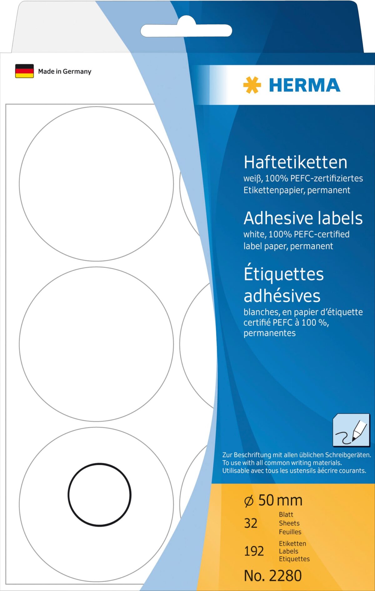 HERMA Etiketten rund 50mm 2280 weiss 192 Stück – Hochwertig & günstig bei ShopDeca