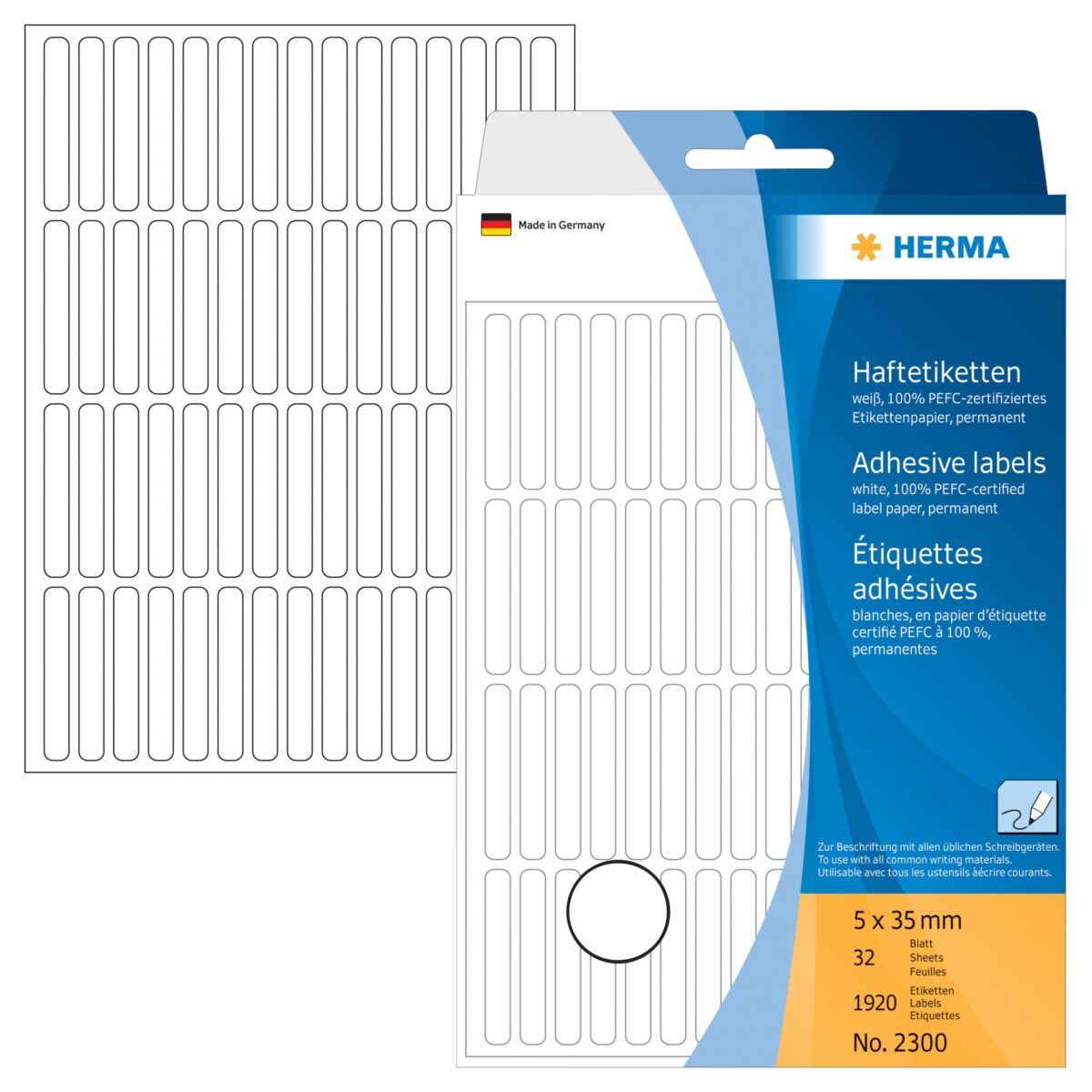 HERMA Etiketten 5×35mm 2300 weiss 1920 Stück – Hochwertig & günstig bei ShopDeca