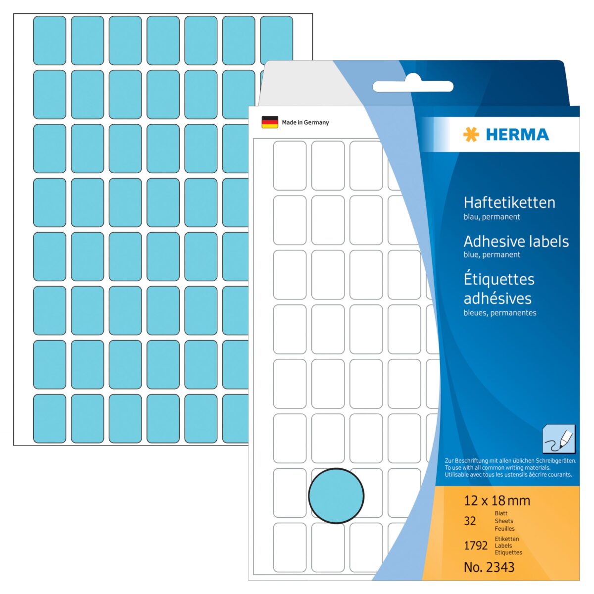 HERMA Etiketten 12×18mm 2343 blau 1792 Stück – Hochwertig & günstig bei ShopDeca