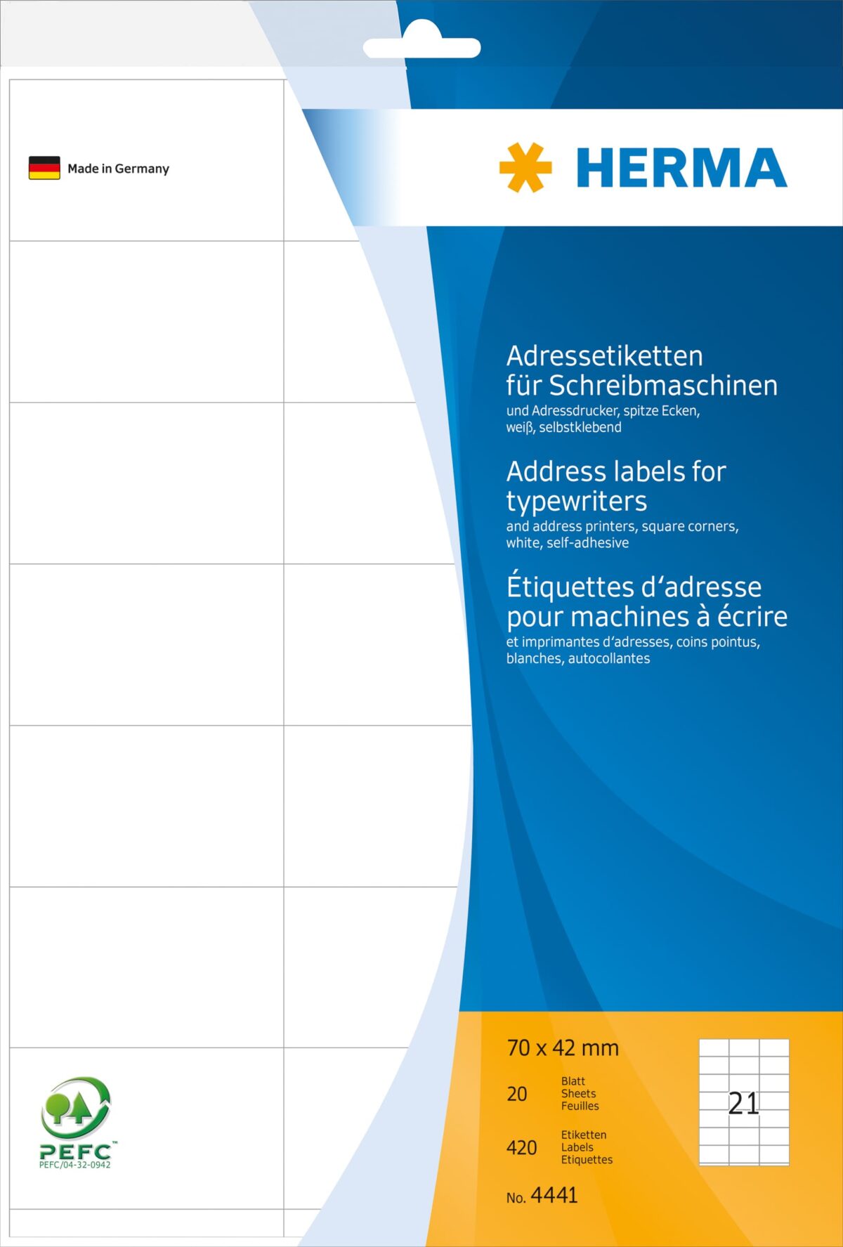 HERMA Adressetiketten 70×42mm 4441 weiss 420 Stück – Hochwertig & günstig bei ShopDeca