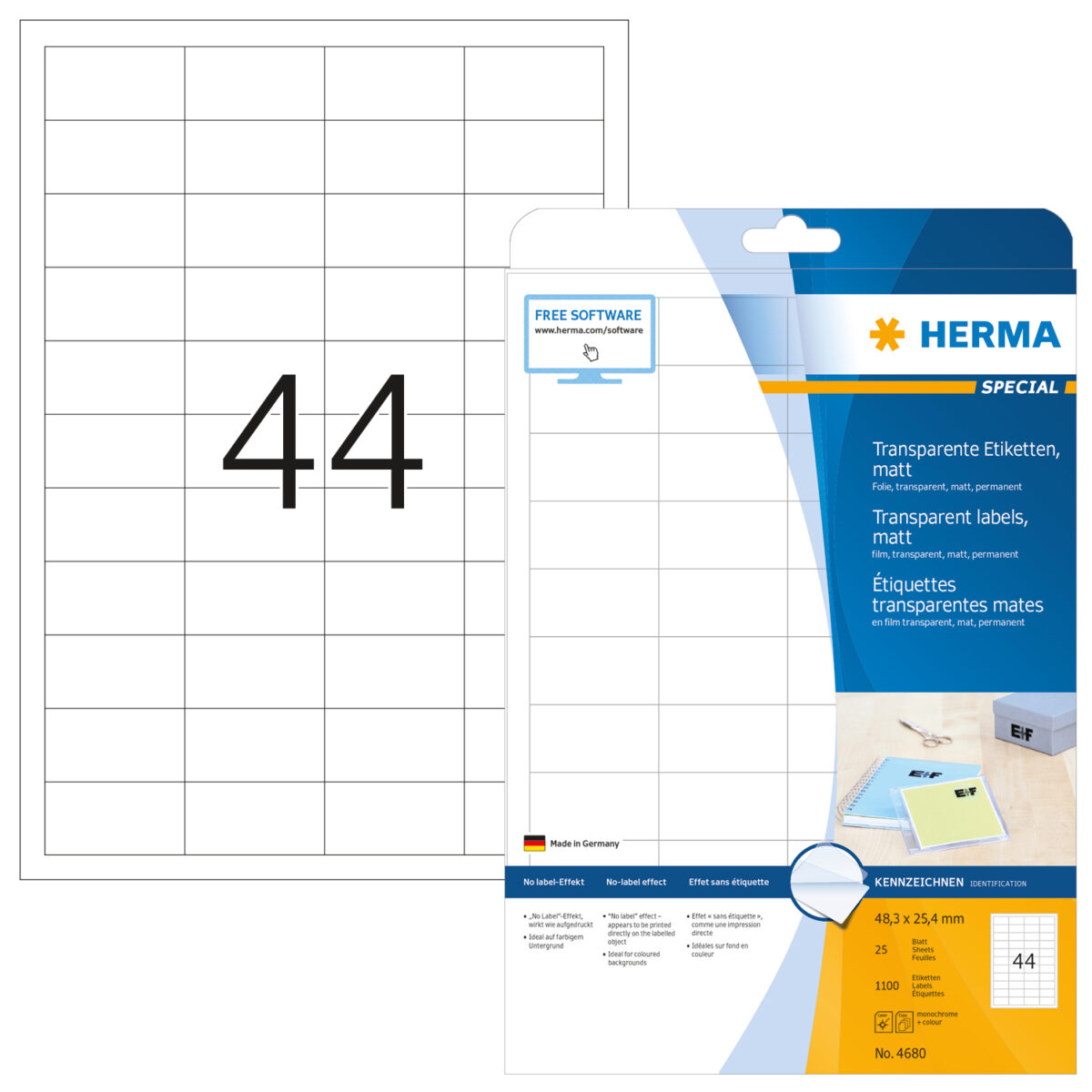 HERMA Etiketten Special 48,3×25,4mm 4680 transparent 1100 Stück – Hochwertig & günstig bei ShopDeca