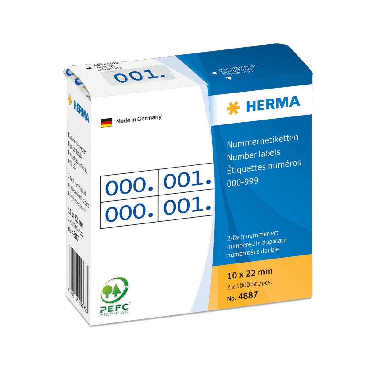 HERMA Doppel-Nummern 10x22mm 4887 blau, 0-999 – Hochwertig & günstig bei ShopDeca