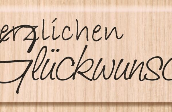HEYDA Stempel Glückwunsch 6.5x2.3cm 211800305 Holz matt