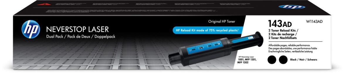 HP Toner Nachfüllset 143A schwarz W1143AD 1001n/1201n/1202nw 2 Stück – Hochwertig & günstig bei ShopDeca