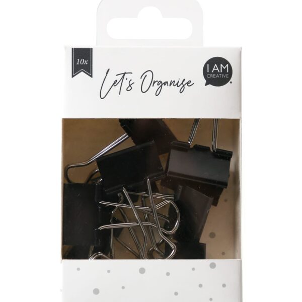 I AM CREATIVE Binder Clips Lets Organize 4035.14 schwarz, 25mm, 10 Stk.