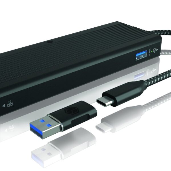 ICY BOX Dual Dockingstation black IB-DK4080AC 2xHDMI & DP, 3x USB 3.2, GBLAN