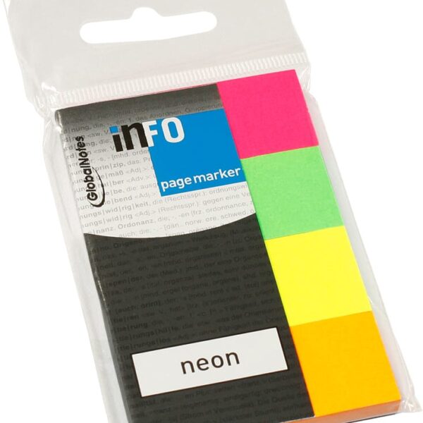 INFO Page Marker im Umschlag 5670-89 Neon, 20x50mm,4x40 Blatt