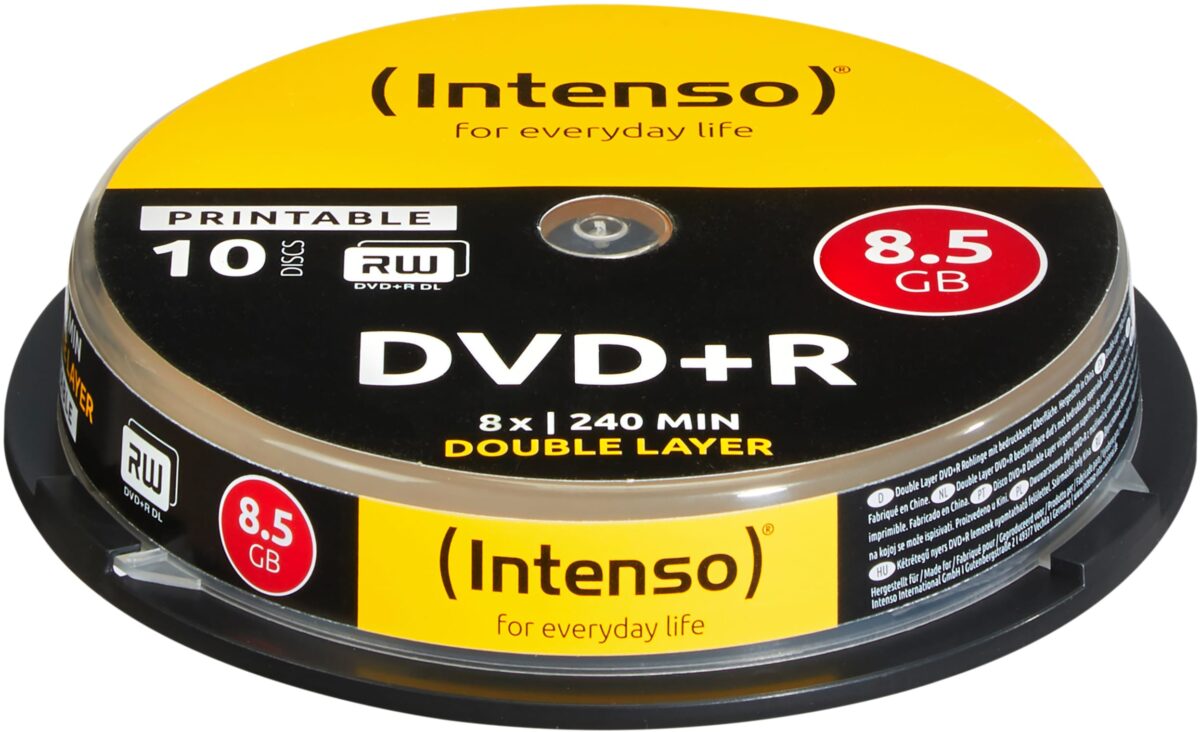 INTENSO DVD+R Cake Box 8.5GB 4381142 8X DL print. 10 PCS – Hochwertig & günstig bei ShopDeca