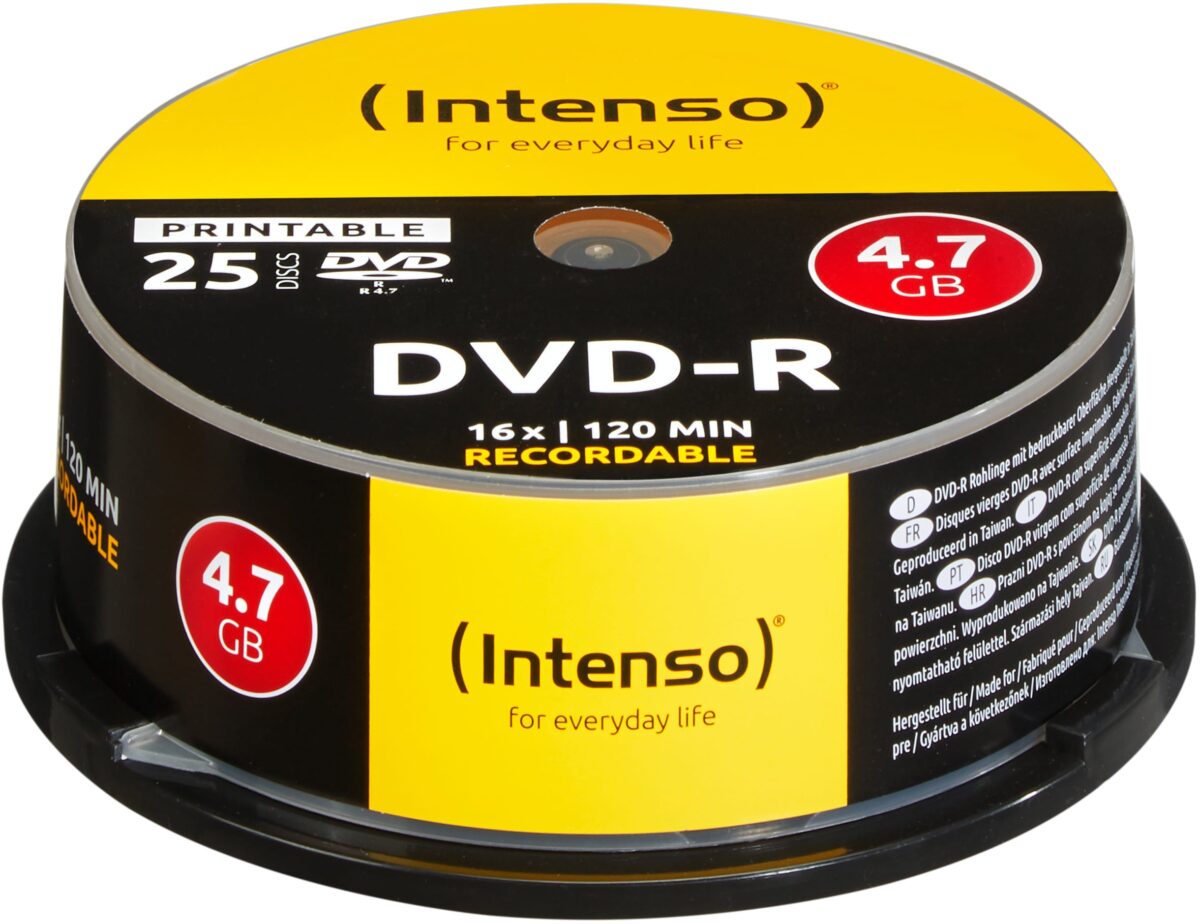 INTENSO DVD-R Cake Box 4.7 GB 4801154 16x Printable 25 Pcs – Hochwertig & günstig bei ShopDeca