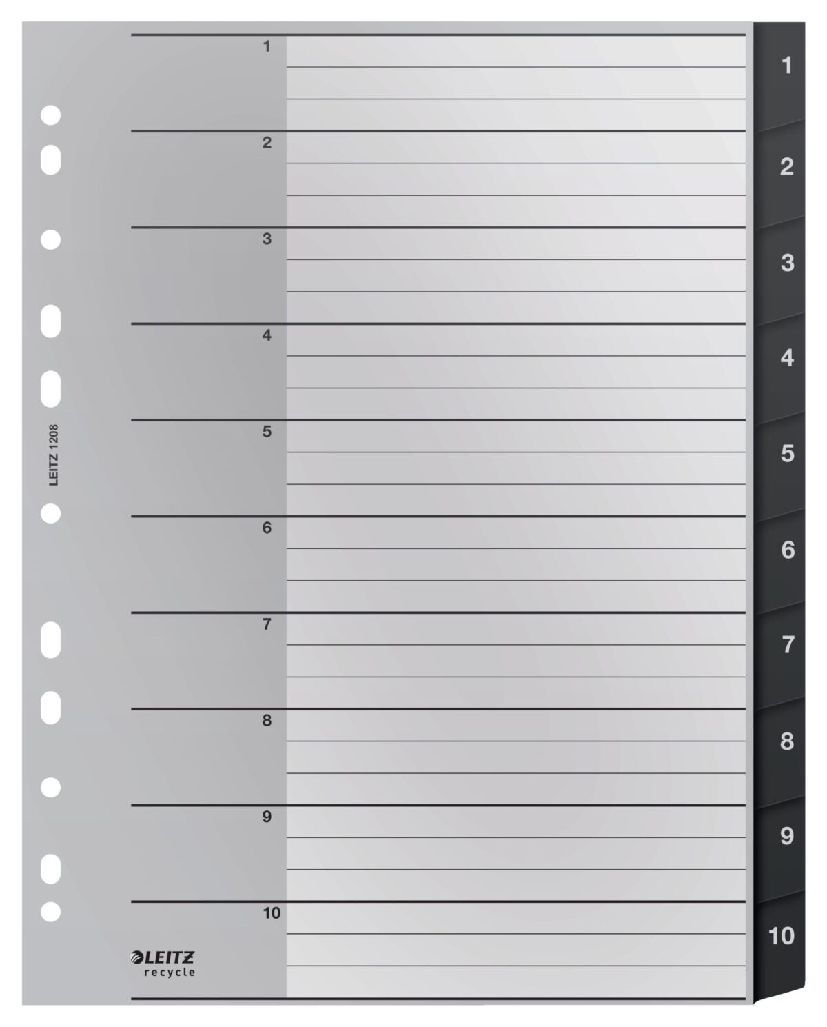 LEITZ Register PP Recycle A4+ 1208-00-00 schwarz 1-10 – Hochwertig & günstig bei ShopDeca