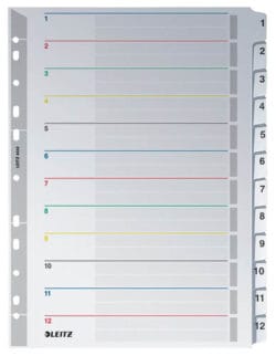 LEITZ Kartonregister A4 43320000 weiss 1-12