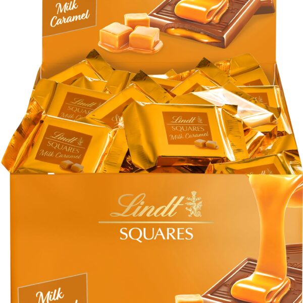 LINDT Squares Pralinés Milk-Caramel 461170 Thekensteller 750g