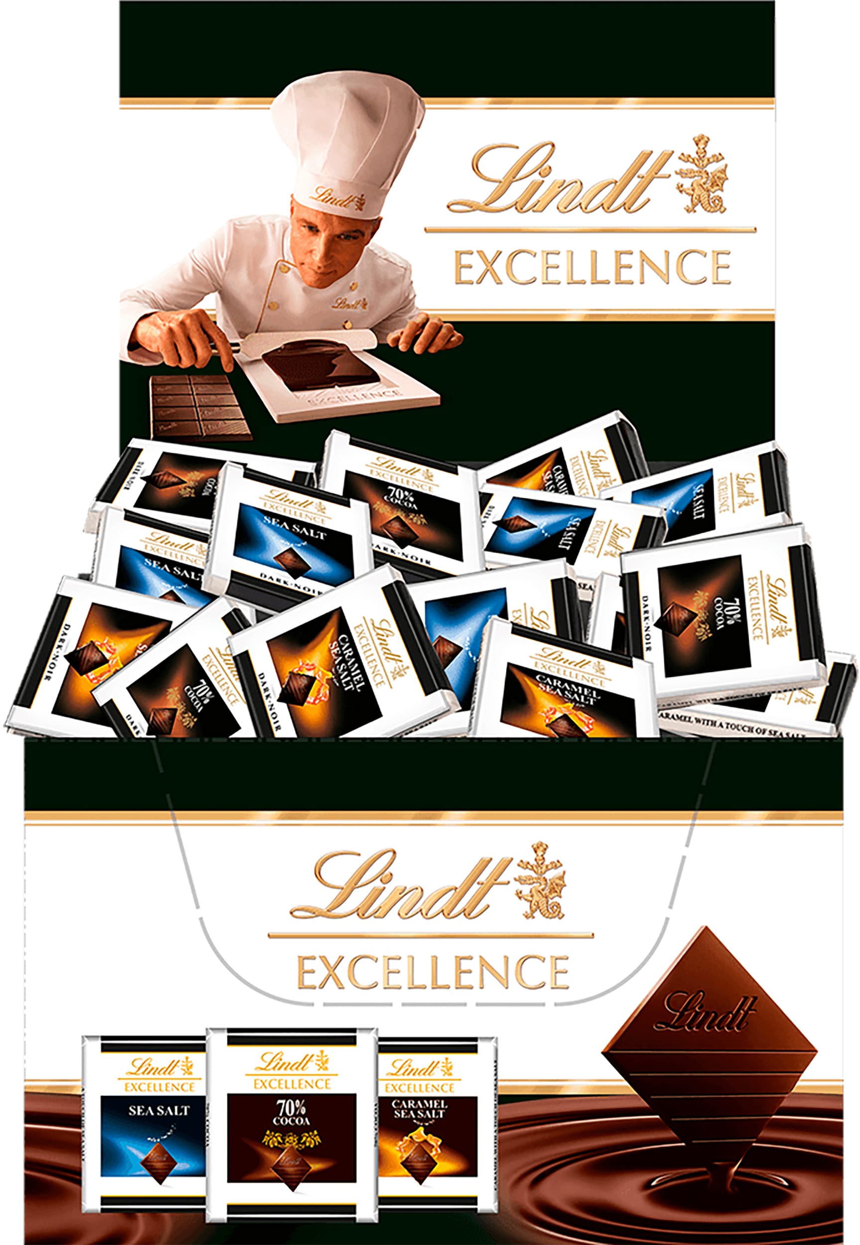 LINDT-472751-7610400611787 LINDT Excellence Mini Dunkel assort 472751 Thekensteller 1000g – Hochwertig & günstig bei ShopDeca