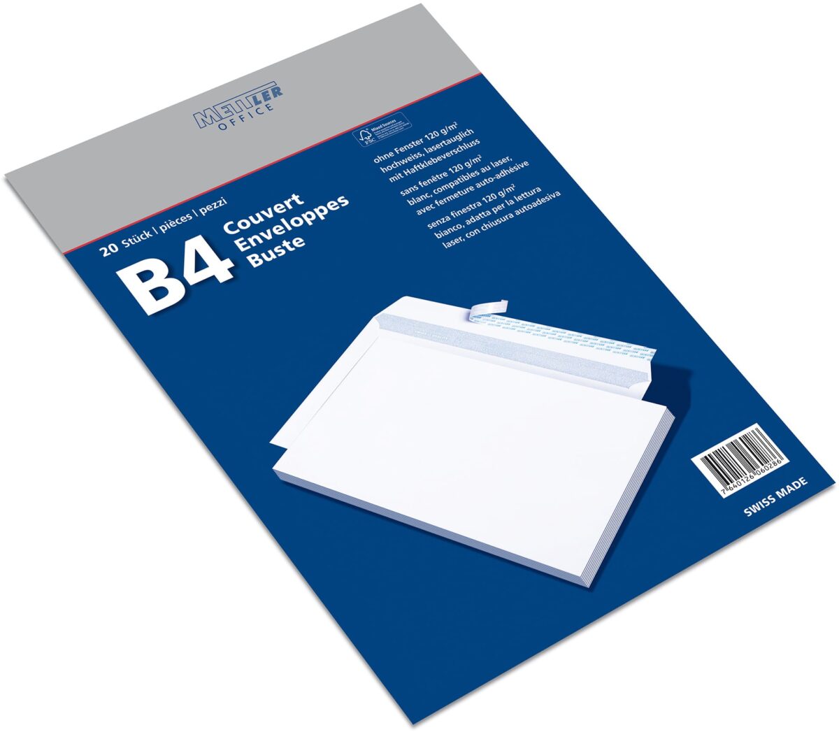 METTLER Couvert ohne Fenster B4 9096-120-S20 120g, ultraweiss 20 Stk. – Hochwertig & günstig bei ShopDeca