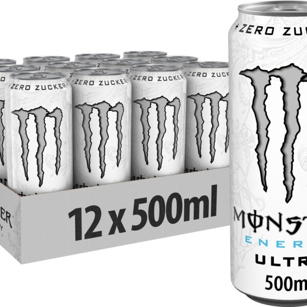 MONSTER ENERGY Ultra White, Alu 129400001201 50 cl, 12 Stk