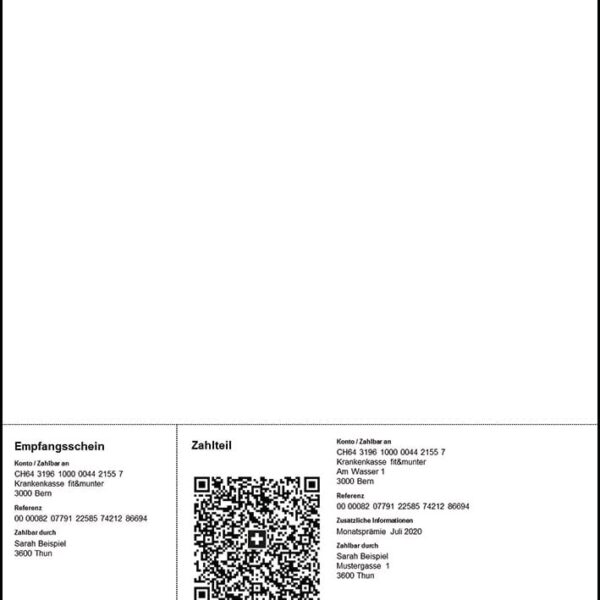 NEUTRAL Einzahlungsschein QR-Code 88315747 A4 80g, 1000 Stk. perforiert