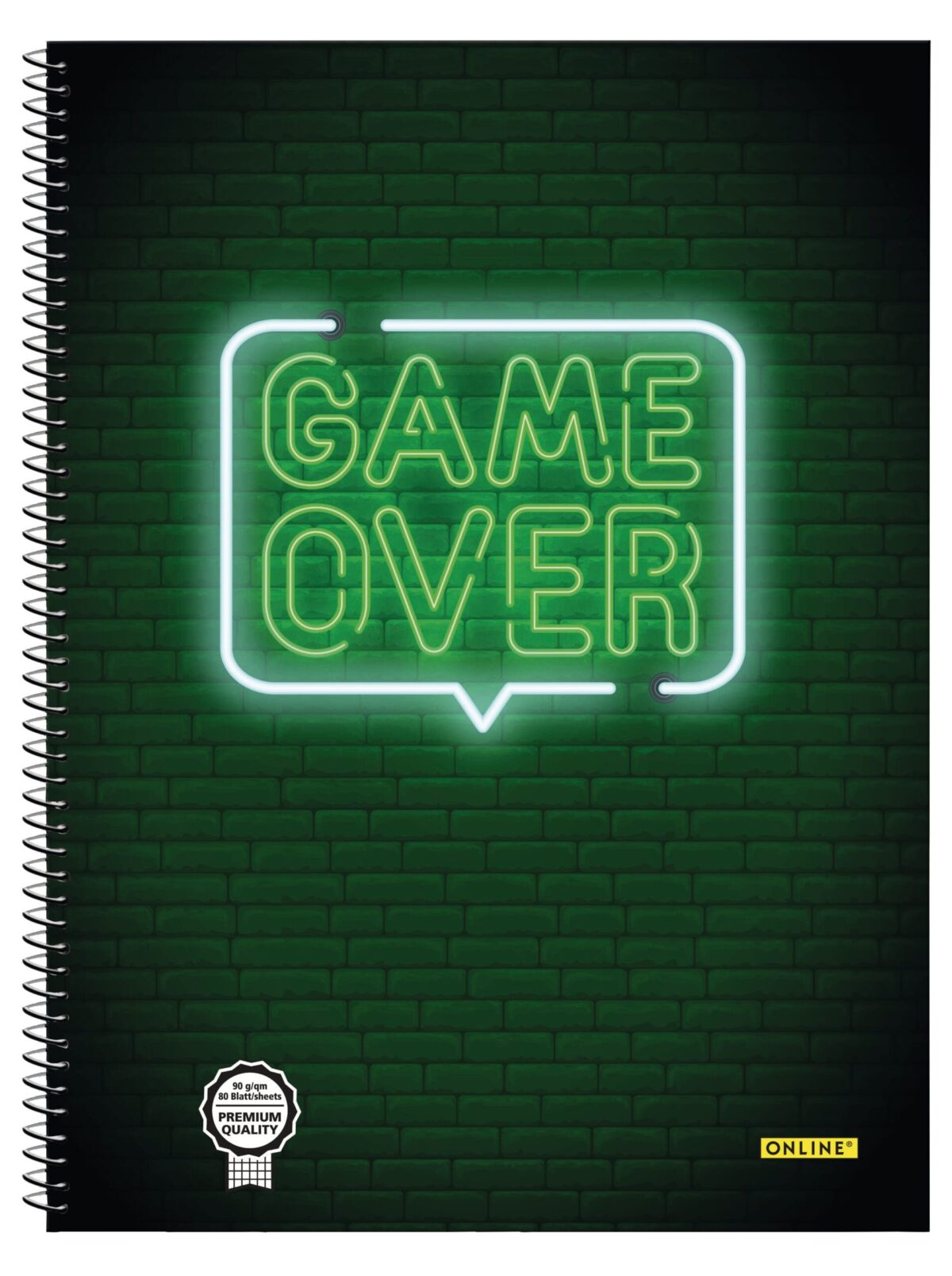 ONLINE Collegeblock Game Over A4 07922/9 kariert, 90g, 80 Blatt – Hochwertig & günstig bei ShopDeca