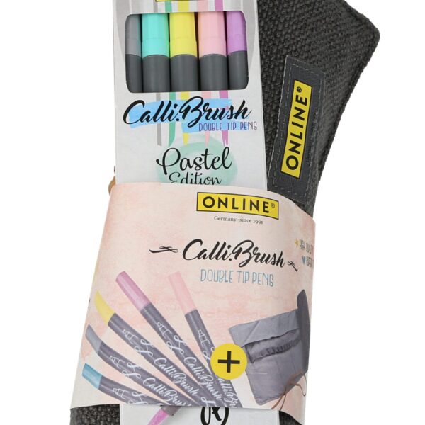 ONLINE Calli Brush Pens 19130 Double Tip in Roll Pouch