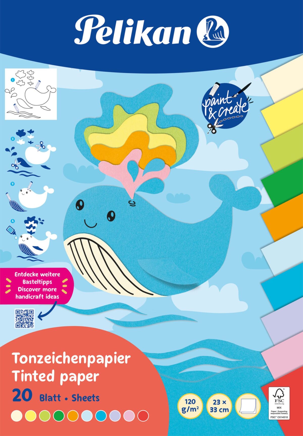 PELIKAN Tonzeichenpapier 101592 Summer 23x33 cm, 120 g/m2 – Hochwertig & günstig bei ShopDeca