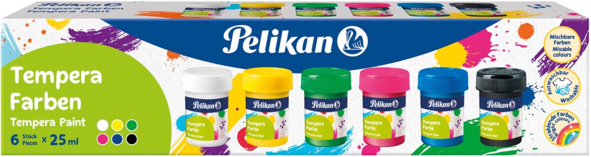 PELIKAN Temperafarbe Grundfarben 25ml 804882 6 Farben ass. – Hochwertig & günstig bei ShopDeca