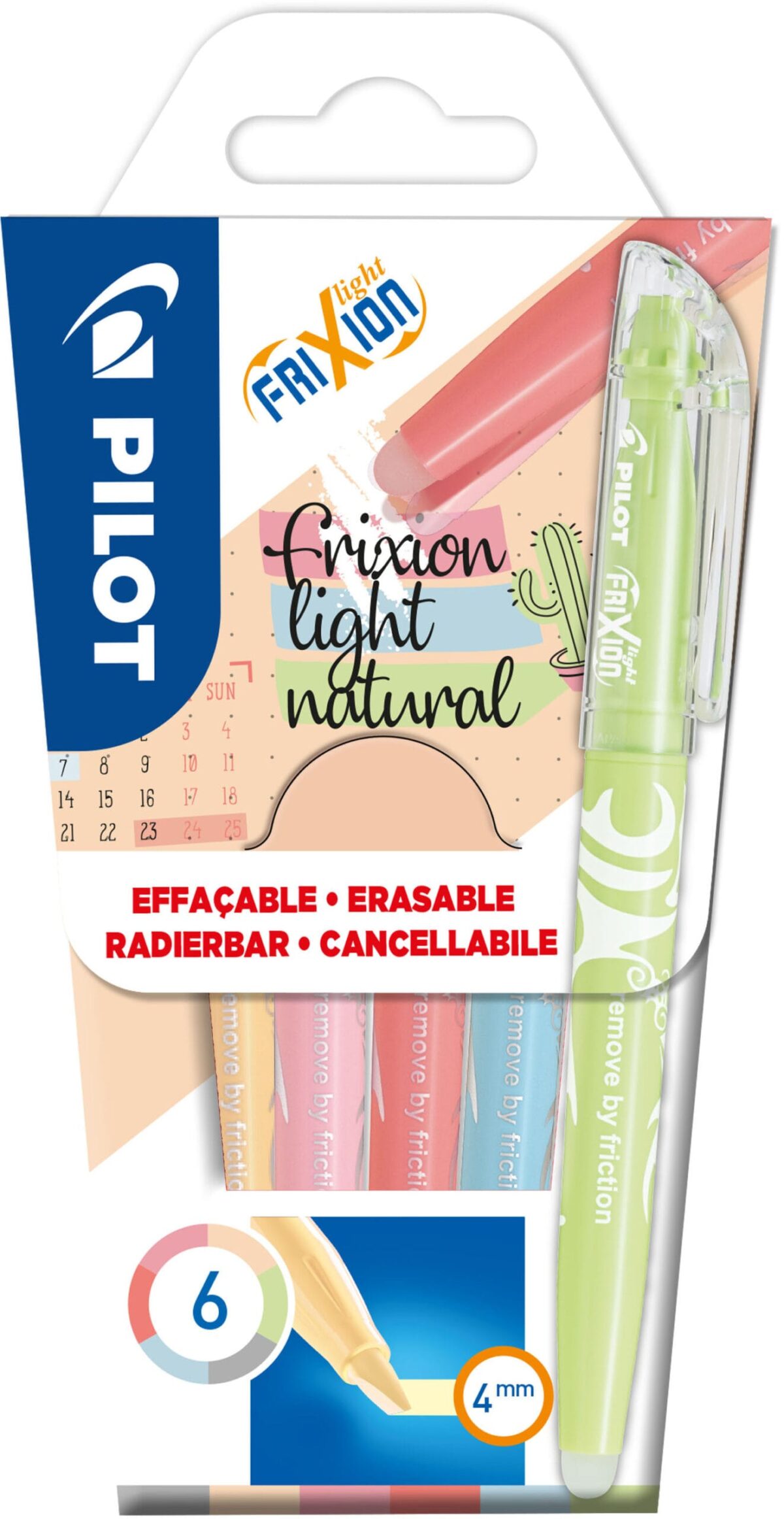 PILOT FriXion Light 3.3-4mm 170.007.97 natural - assortiert 6 Stück – Hochwertig & günstig bei ShopDeca