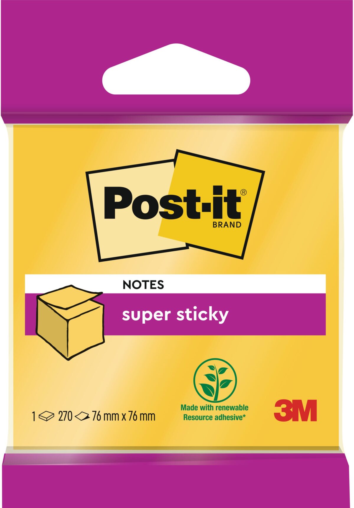 POST-IT Haftnotizen Würfel 76x76mm 2014-S Super Sticky neongelb 270 Bl. – Hochwertig & günstig bei ShopDeca