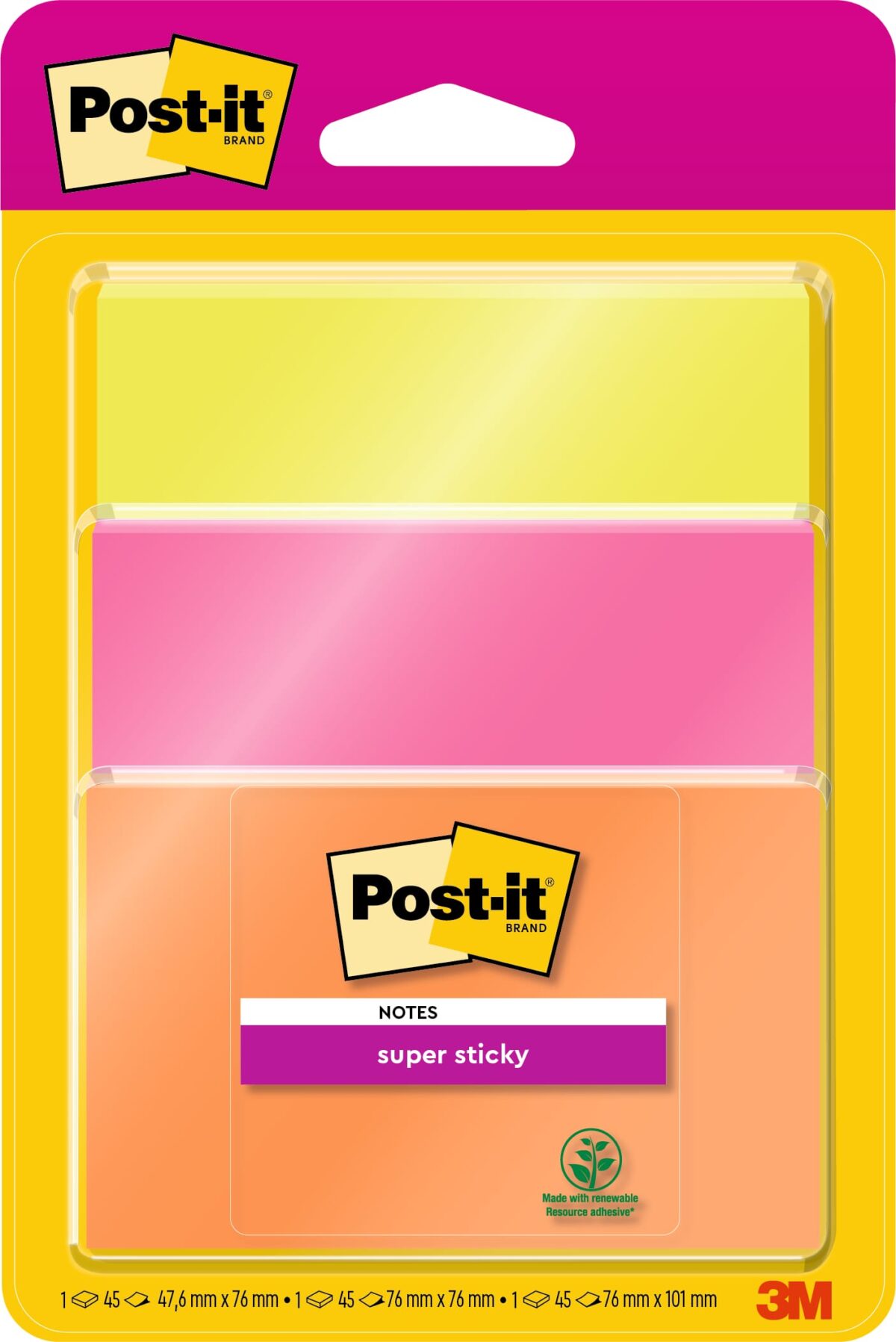 POST-IT Super Sticky Notes 3432SS3PO multicolor 3 Stück – Hochwertig & günstig bei ShopDeca