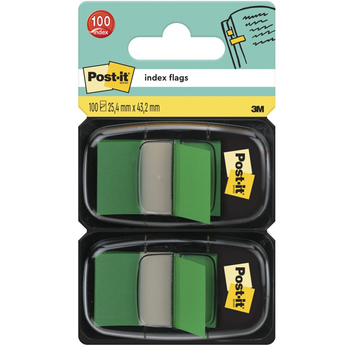 POST-IT Index 2er Set 25,4x43,2mm 680-G2 grün 2x50 Stück – Hochwertig & günstig bei ShopDeca