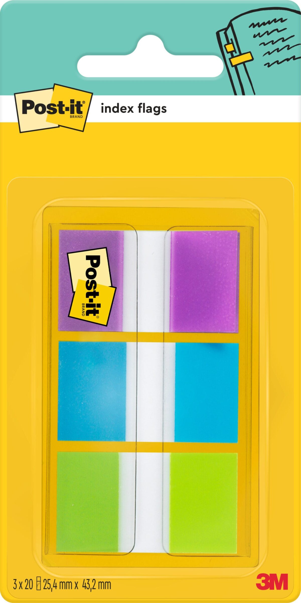 POST-IT Dispenser Index 24x43.1mm 680-PBGEU lila,blau,grün 3x20 Stück – Hochwertig & günstig bei ShopDeca