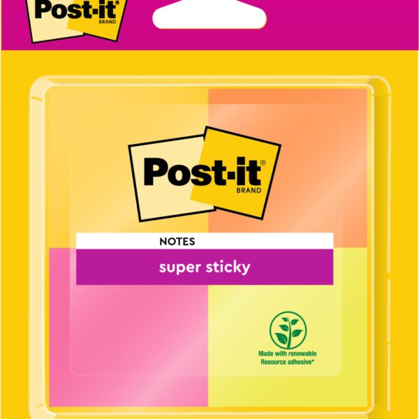 POST-IT Block Super Sticky Cape Town 6910SSYP 4-farbig, 4x45Bl. 47.6x47.6mm