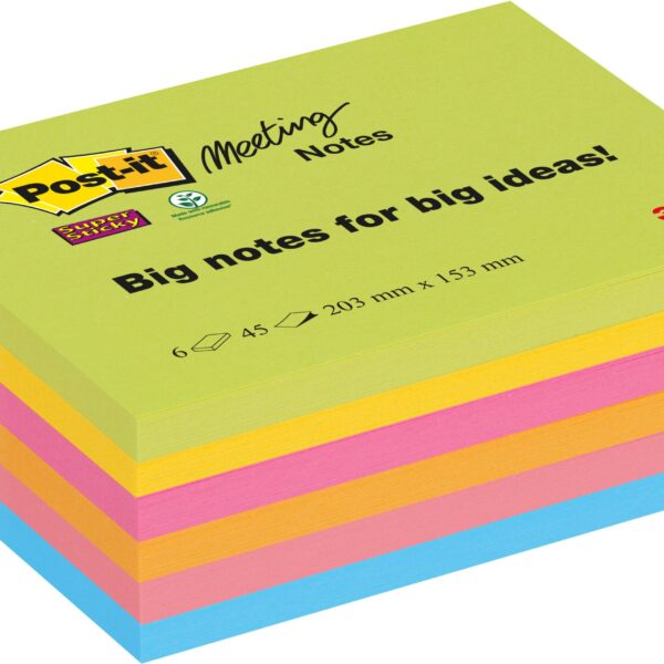 POST-IT Super Sticky Meeting 203x152mm 8645-6SS-EU 6x45 Blatt