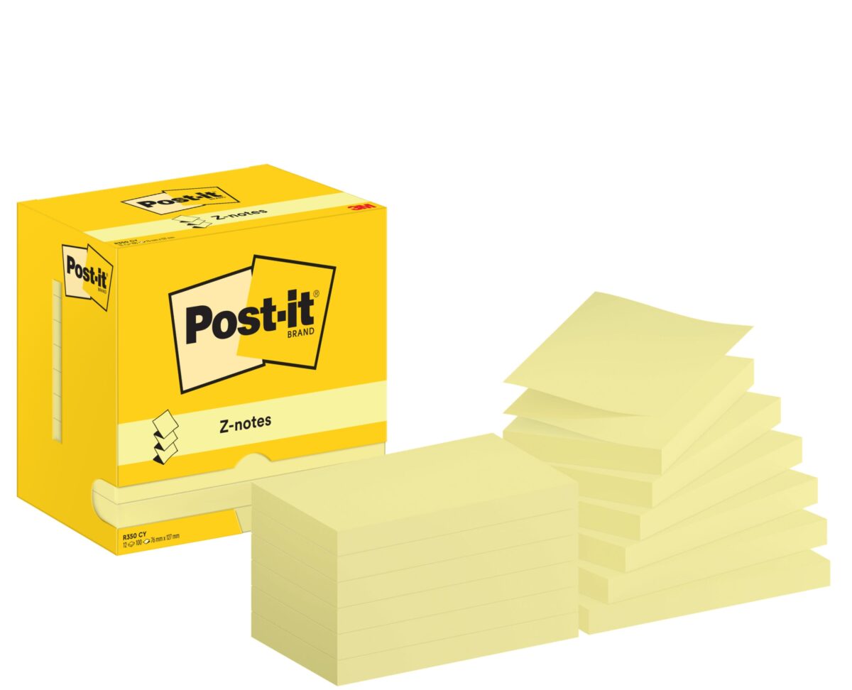 POST-IT Z-Notes 127x76mm R350 CY Gelb 12x100 Blatt – Hochwertig & günstig bei ShopDeca