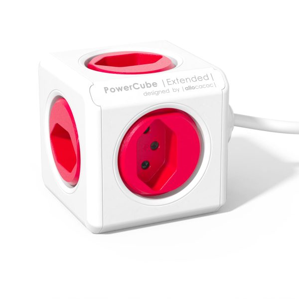 POWERCUBE Socket extend red 66.7790RD 5xT.13,1.5m cable